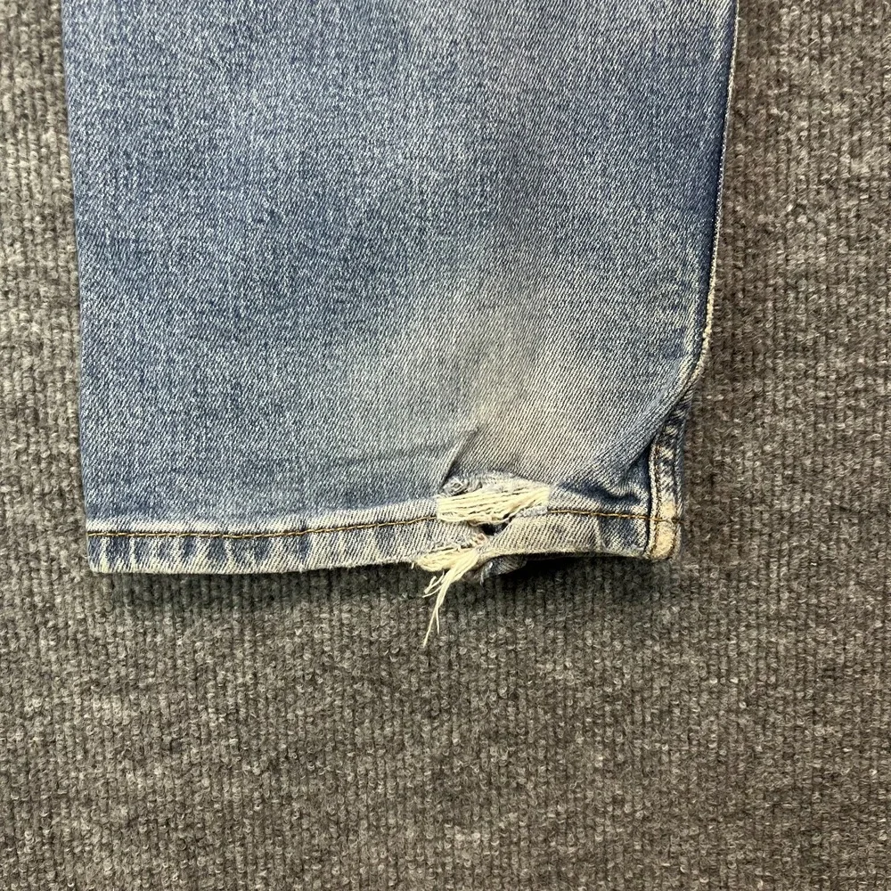 Levi's 505 Taper Fit Jeans Mens Blue Denim Stretch Classic Zip Fly 38X31 - Flaws